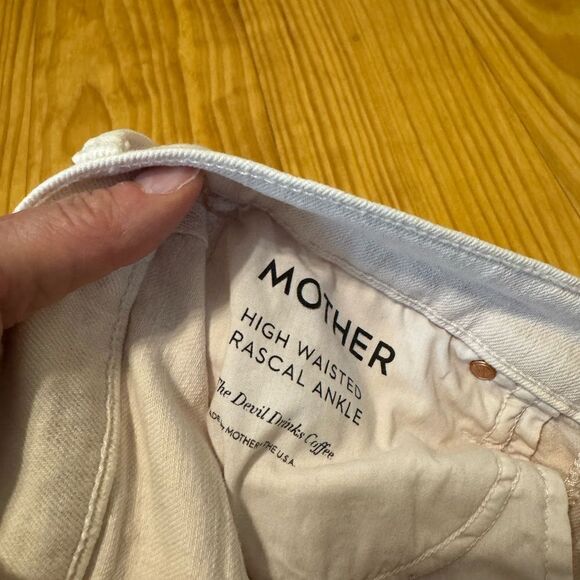 MOTHER SUPERIOR High Waisted Rascal Ankle Slim Straight Jeans Soft Pink Sz 25 - Picture 8 of 15